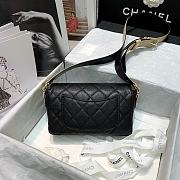 Chanel Quilted Grained Calfskin Flap Bag with Belt Strap Black | AS2273 - 6