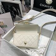 Chanel Quilted Grained Calfskin Flap Bag with Belt Strap White | AS2273 - 6