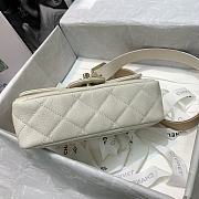 Chanel Quilted Grained Calfskin Flap Bag with Belt Strap White | AS2273 - 5