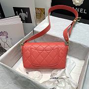 Chanel Quilted Grained Calfskin Flap Bag with Belt Strap Orange | AS2273 - 6