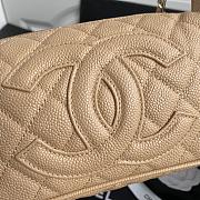 Chanel Grained Leather Hobo Bag Beige | B01960  - 5
