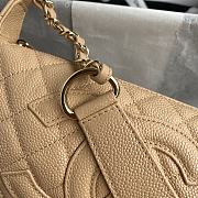 Chanel Grained Leather Hobo Bag Beige | B01960  - 3