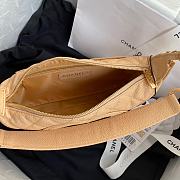 Chanel Grained Leather Hobo Bag Beige | B01960  - 6