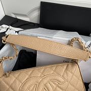 Chanel Grained Leather Hobo Bag Beige | B01960  - 2