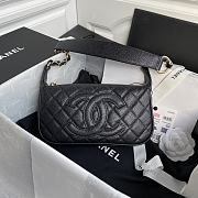 Chanel Grained Leather Hobo Bag Black | B01960 - 1