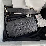 Chanel Grained Leather Hobo Bag Black | B01960 - 4