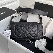 Chanel Grained Leather Hobo Bag Black | B01960 - 3