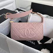 Chanel Grained Leather Hobo Bag Pink | B01960 - 1