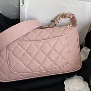 Chanel Grained Leather Hobo Bag Pink | B01960 - 3