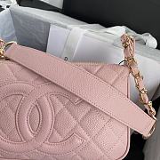 Chanel Grained Leather Hobo Bag Pink | B01960 - 2