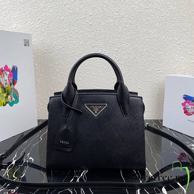 Prada Saffiano leather Kristen handbag in black | 1BA297 - 1