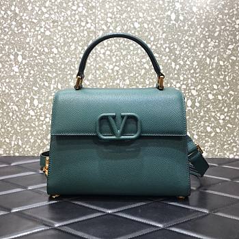 Valentino Medium Vsling Grainy Cafskin Handbag Blue | 2828
