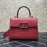 Valentino Medium Vsling Grainy Cafskin Handbag Deep Red | 2828 - 1