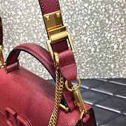 Valentino Medium Vsling Grainy Cafskin Handbag Deep Red | 2828 - 2