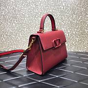 Valentino Medium Vsling Grainy Cafskin Handbag Deep Red | 2828 - 3