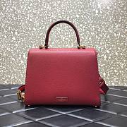Valentino Medium Vsling Grainy Cafskin Handbag Deep Red | 2828 - 4