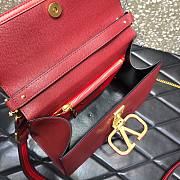 Valentino Medium Vsling Grainy Cafskin Handbag Deep Red | 2828 - 5