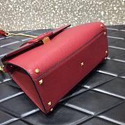 Valentino Medium Vsling Grainy Cafskin Handbag Deep Red | 2828 - 6