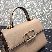 Valentino Medium Vsling Grainy Cafskin Handbag Light Brown | 2828 - 4