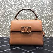 Valentino Medium Vsling Grainy Cafskin Handbag Brown | 2828 - 1