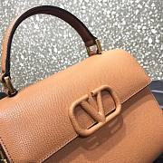 Valentino Medium Vsling Grainy Cafskin Handbag Brown | 2828 - 6