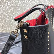 Valentino Grain Calfskin Leather Rockstud Reversible Tote Shopping Bag in Red 33cm - 2