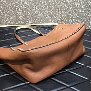 Valentino Grain Calfskin Leather Rockstud Reversible Tote Shopping Bag in White 33cm - 3