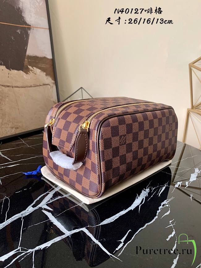 LV Dopp Kit Toilet Pouch Damier Graphite Canvas | N40127 - 1