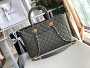Chanel Quilted Grained Calfskin Small Shopping Bag Light Gray 30 - 4