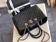 Chanel Quilted Grained Calfskin Small Shopping Bag Light Black 30 - 3