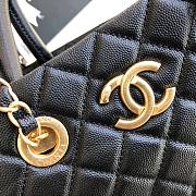 Chanel Quilted Grained Calfskin Small Shopping Bag Light Black 30 - 6