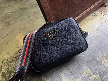 Prada shoulderbag leather in black | 1BM082