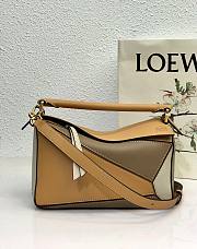 Loewe Small Puzzle bag in classic calfskin brown/ gray - 1