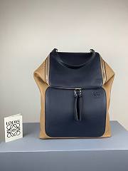 LOEWE Black Goya Backpack in blue / brown | 10268 - 1