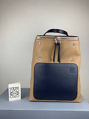 LOEWE Black Goya Backpack in blue / brown | 10268 - 4