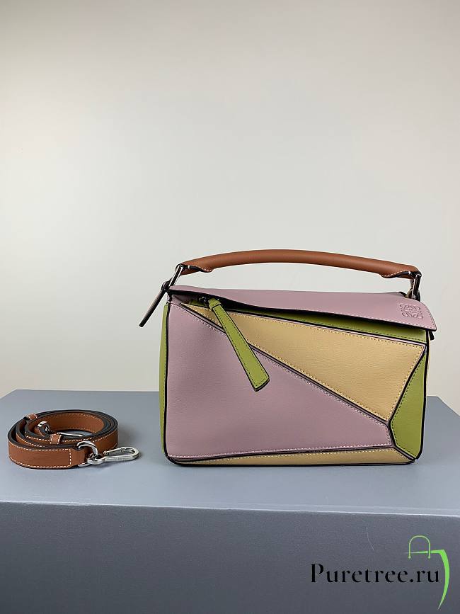 Loewe Small Puzzle bag in classic calfskin purple/green - 1