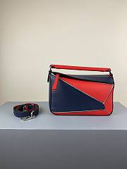 Loewe Small Puzzle bag in classic calfskin red/ blue - 1