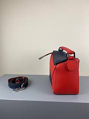 Loewe Small Puzzle bag in classic calfskin red/ blue - 5