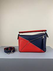 Loewe Small Puzzle bag in classic calfskin red/ blue - 4