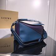 Loewe Small Puzzle bag in classic calfskin blue/ purple - 6