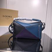Loewe Small Puzzle bag in classic calfskin blue/ purple - 4