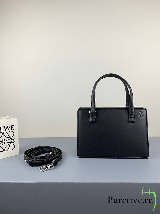 LOEWE small Postal Black Small Leather Tote in black - 1
