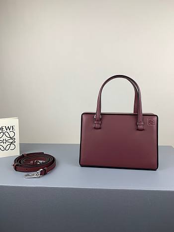 LOEWE small Postal Black Small Leather Tote in red