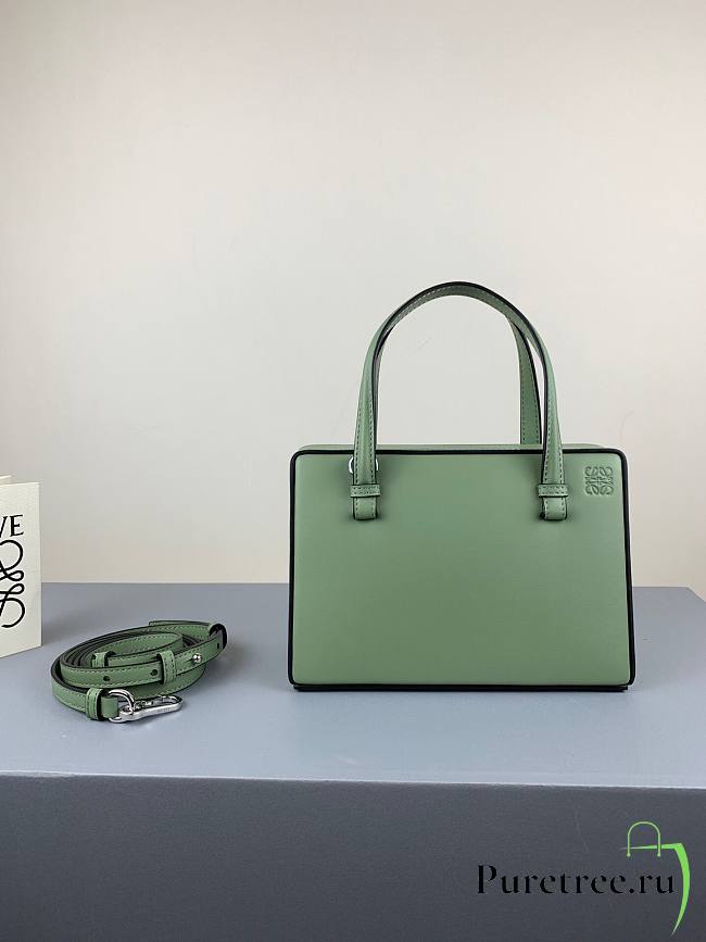 LOEWE small Postal Black Small Leather Tote in green - 1