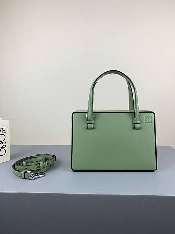LOEWE small Postal Black Small Leather Tote in green