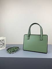 LOEWE small Postal Black Small Leather Tote in green - 3