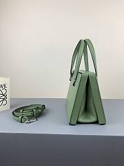 LOEWE small Postal Black Small Leather Tote in green - 4