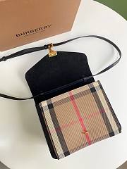 Burberry Small Leather House Check Crossbody Bag in Black - 2