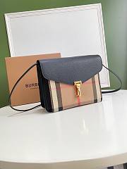 Burberry Small Leather House Check Crossbody Bag in Black - 3