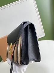 Burberry Small Leather House Check Crossbody Bag in Black - 5